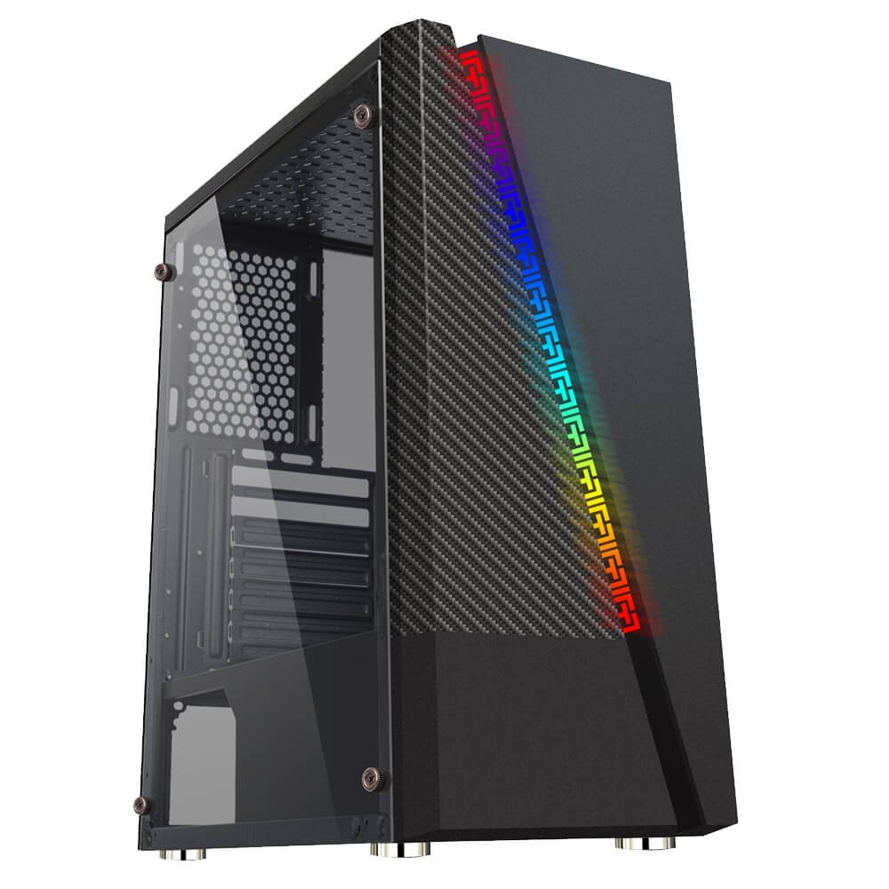 CASE GAMING RGB EAGLE WARRIOR CG17AARA001C MID TOWER SIN VENTILACIÓN INCLUIDA CON VIDRIO FRONTAL Y TIRA RGB