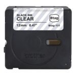CINTA DE ETIQUETADO BROTHER BTAG131 12MM X 4M COMPATIBLE CON P-TOUCH NEGRO SOBRE FONDO TRANSPARENTE