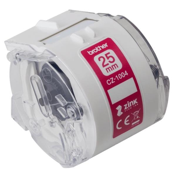 CINTA ADHESIVA CONTINUA A COLOR BROTHER CZ1004 ZERO INK 25MM X 5M COMPATIBLE CON IMPRESORA VC-500W
