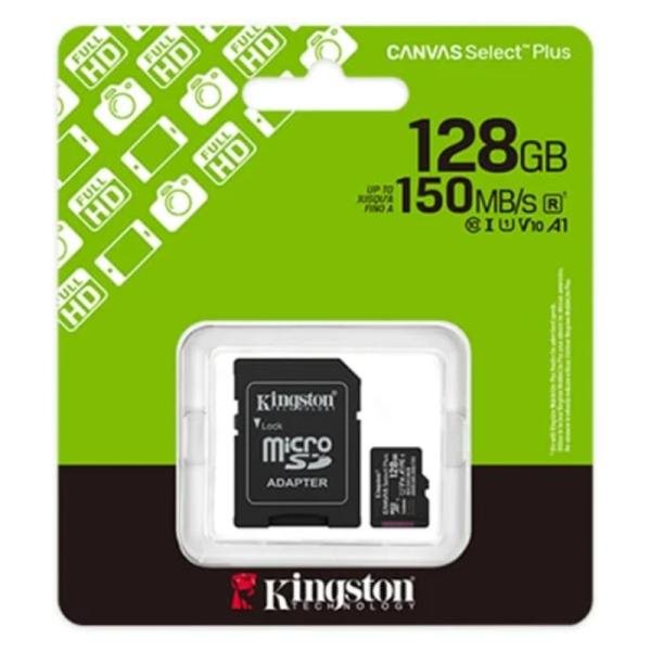 MEMORIA MICRO SD 128GB KINGSTON SDCS3/128GB CLASE 10 UHS-I U3 150 MB/S PARA DISPOSITIVOS Y CAMARAS ANDROID