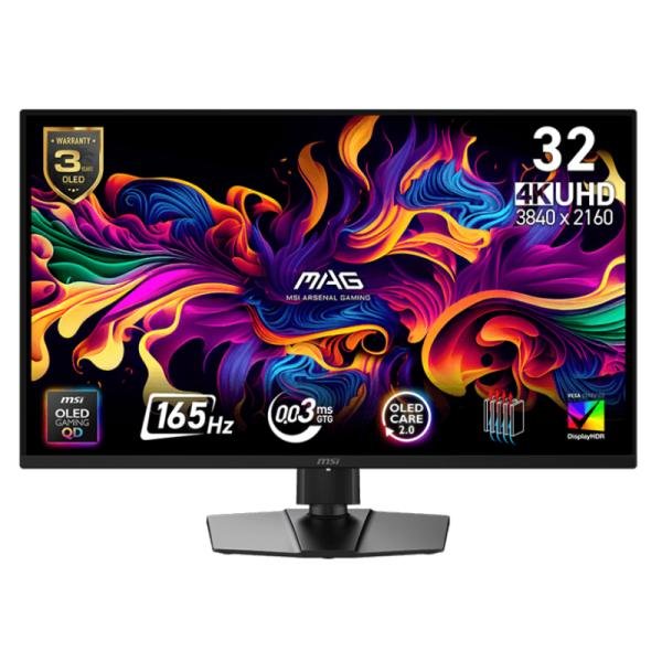 MONITOR GAMING MSI MAG 322UP QD-OLED E16 31.5" PLANA 3840X2160 165HZ QD-OLED G-SYNC / FREESYNC HDMI