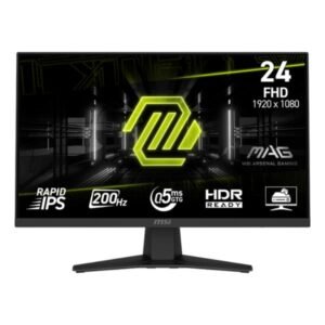 MONITOR GAMING MSI MAG 244F 23.8" PLANO 1920 X 1080 200 HZ ANTI-GLARE HDMI Y DP 9S6-3BC41H-004