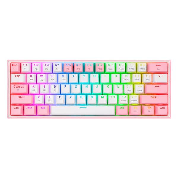 TECLADO GAMING RGB REDRAGON FIZZ PRO K616 MECÁNICO INALÁMBRICO BLUETOOTH INGLÉS SWITCH ROJO